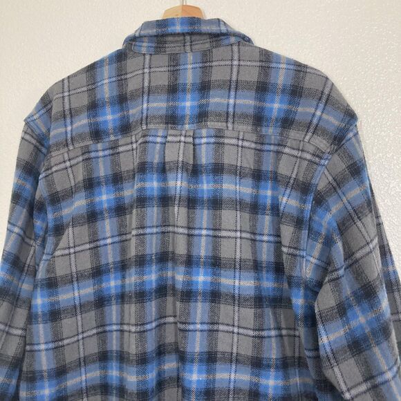 Field & Stream Shirt Mens XL Blue Gray Plaid Flannel Button Up Outdoor Workwear - Picture 16 of 16